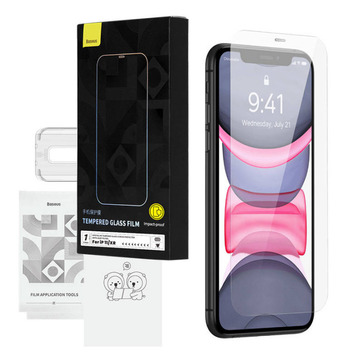Gehärtetes Glas Baseus Crystal HD 0,3 mm für iPhone 11/XR