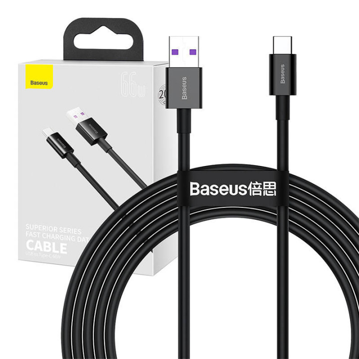 Baseus Superior Series Kabel USB auf USB-C, 66 W, 2 m (schwarz)