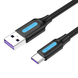 USB 3.0 A-auf-USB-C-Kabel Vention COZBD 3A 0,5 m schwarzes PVC