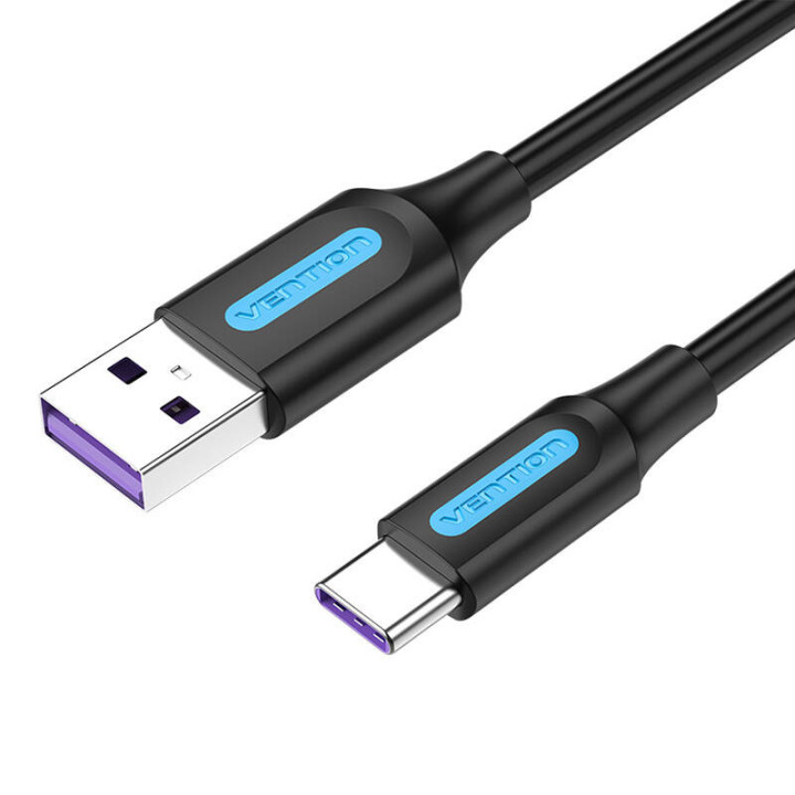 USB 3.0 A-auf-USB-C-Kabel Vention COZBD 3A 0,5 m schwarzes PVC