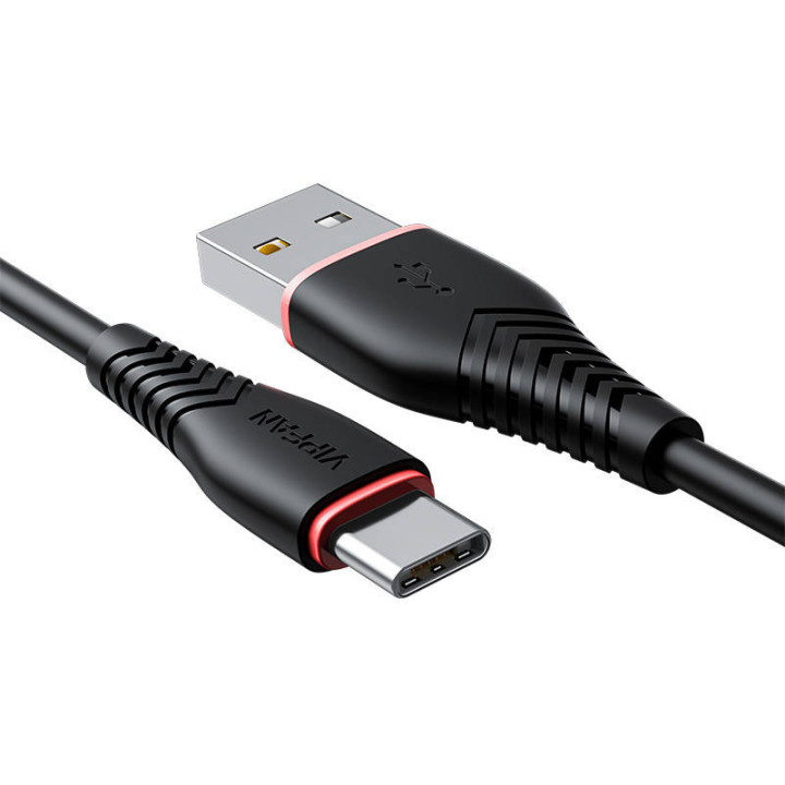 USB-zu-USB-C-Kabel VFAN Anti-Break X01, 3A, 1m (schwarz)