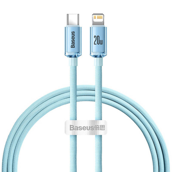 Baseus Crystal Shine USB-C-auf-IP-Kabel, 20 W, 1,2 m (blau)