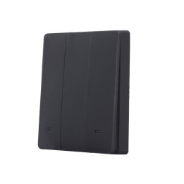 SmartWise BEREM3 Bluetooth (eWeLink-Remote) kabelloser Schalter mit 3 Tasten, schwarzer Druckknopf-Frontplatte