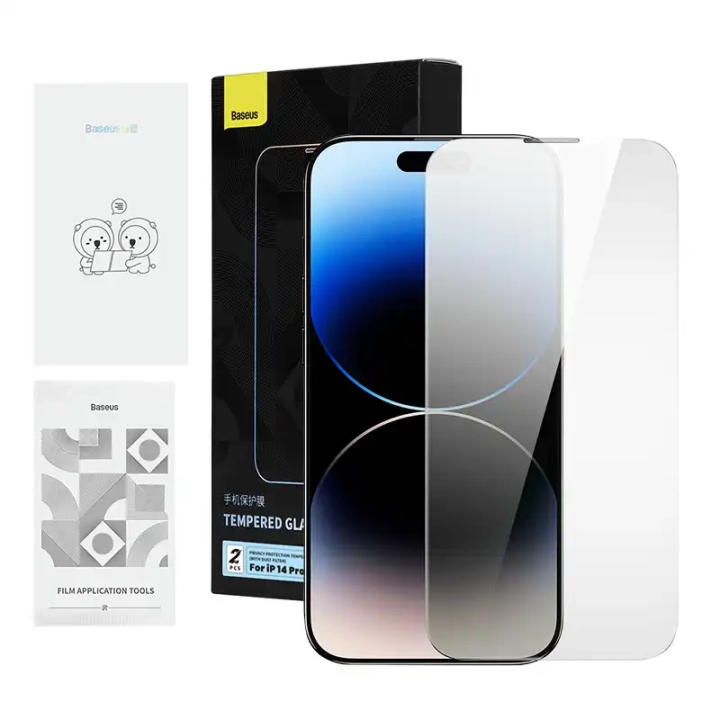 Закаленное стекло Baseus Iphone 14 Pro Max (2 шт.) с 2 наборами для чистки и пыленепроницаемым установочным инструментом