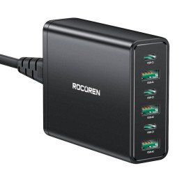 Rocoren Ladegerät 3x USB-C, 3x USB-A, 60W (schwarz)