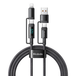 Кабель McDodo 4-в-1 USB-C/A — USB-C/Lightning CA-1990, 1,2 м (черный)