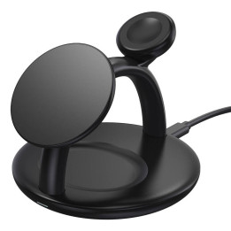 Держатель с магнитной беспроводной зарядкой 3в1 Choetech T587-F для Apple iPhone/Airpods/Apple Watch 15Вт/5Вт/2,5Вт