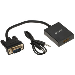 VGA TO HDMI CONVERTER V1112ABK01 + AUDIO UNITEK