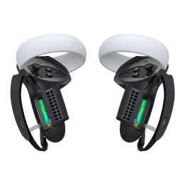 Empuñadura del controlador con tapa de batería Kiwi Design Q1 PRO-2.2 para Meta Quest 2 Negro