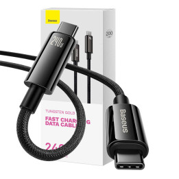 USB-C-auf-USB-C-Kabel Baseus Tungsten Gold 240W 2 m (schwarz)