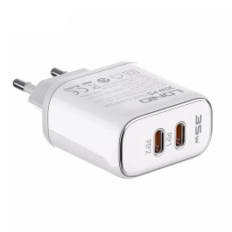 Wandladegerät LDNIO A2528M 2USB-C für Apple + USB-C – Lightning-Kabel