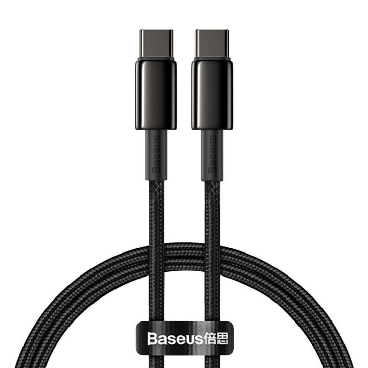 Baseus Tungsten Gold Kabel Typ-C auf Typ-C 100W 2m (schwarz)