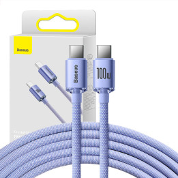 Baseus Crystal Shine Kabel USB-C auf USB-C, 100 W, 1,2 m (lila)