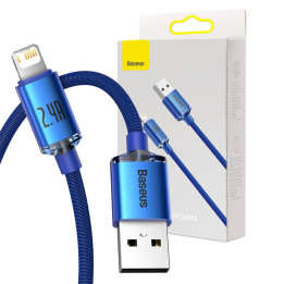 Baseus Crystal Shine Kabel USB auf Lightning, 2,4 A, 2 m (blau)
