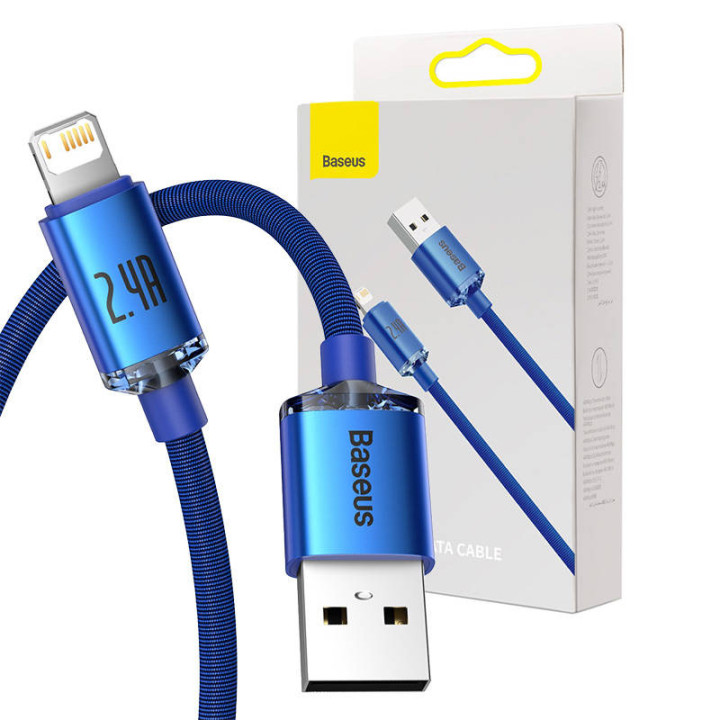 Baseus Crystal Shine Kabel USB auf Lightning, 2,4 A, 2 m (blau)
