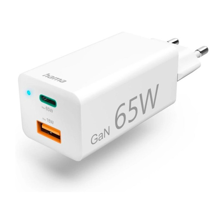 Hama mini 65W, GAN PD/QC 3.0, weiß