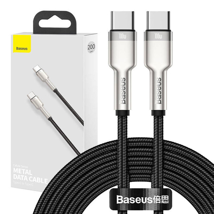 Kabel USB-C auf USB-C Baseus Cafule, 100 W, 2 m (schwarz)