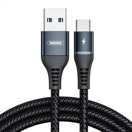 Кабель USB-C Remax Colorful Light, 1м, 2,4А (черный)