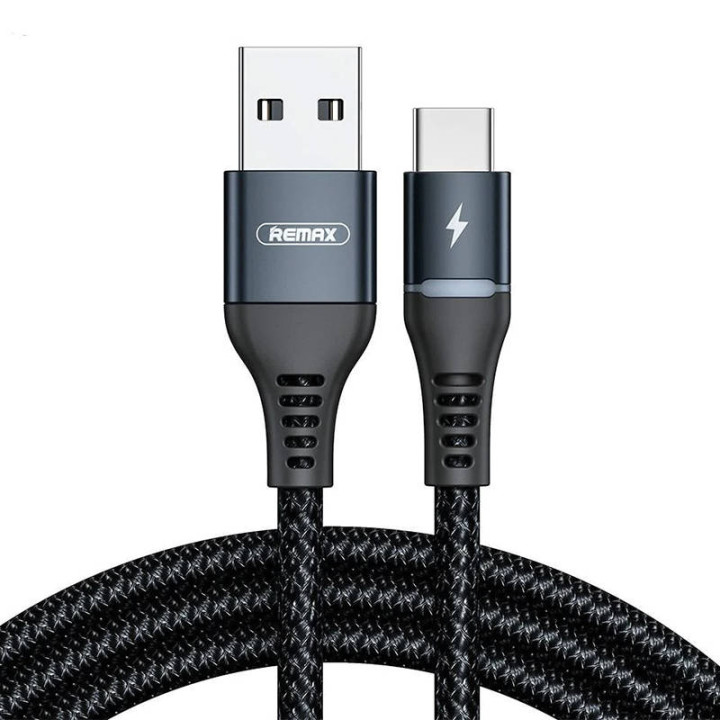 Kabel USB-C Remax Colorful Light, 1m, 2,4A (schwarz)