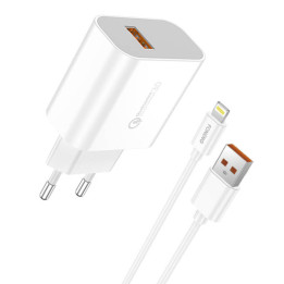 Schnellladegerät Foneng 1x USB QC3.0 EU46 18W + USB-Lightning-Kabel