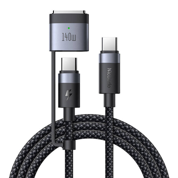 2-in-1 USB-C auf USB-C + Magsafe 3 Kabel Mcdodo CA-0140, 2 m (schwarz)