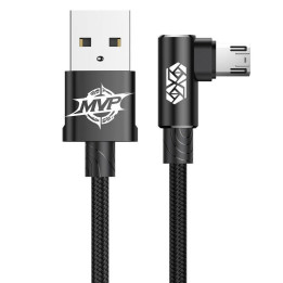 Baseus MVP-Winkelkabel USB auf Micro-USB 2A 1 m – Schwarz