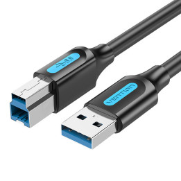 USB 3.0 A-zu-USB-B-Druckkabel Vention COOBD 2A 0,5 m schwarzes PVC
