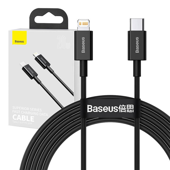 Baseus Superior Series Kabel USB-C zu iP, 20 W, PD, 2 m (schwarz)