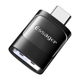 Переходник OTG USB 3.0 «мама» на USB-C «папа» Essager (черный)