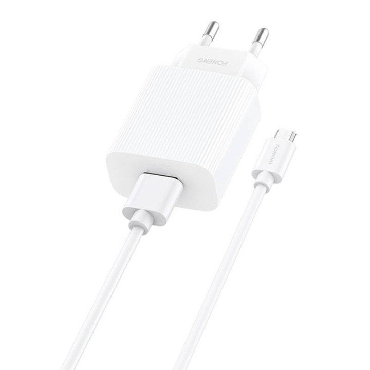 Schnellladegerät Foneng EU28 12W, 1xUSB, QC 3.0 + Kabel USB Micro