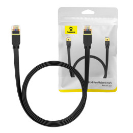 Kabel Baseus Cat 7 UTP Ethernet RJ45 płaski 2 m czarny