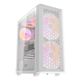 Caja de computadora Darkflash DK360 (blanca) + 3 ventiladores ARGB