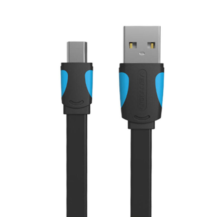 Flaches USB 2.0 A auf Mini 5 Pin Vention VAS-A14-B050 Kabel 2A 0,5 m Schwarz