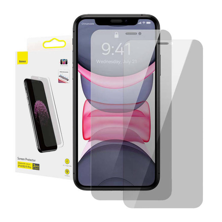 Baseus 0,3 mm Displayschutzfolie (2er-Packung) für iPhone X/XS/11 Pro 5,8 Zoll