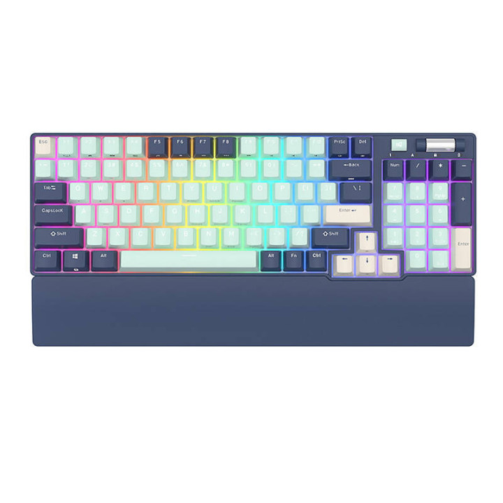 Mechanische Tastatur Royal Kludge RK96 RGB, brauner Schalter (blau)