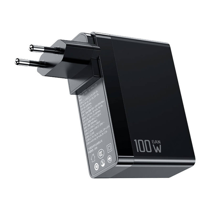 GaN Mcdodo CH-8101 Pro universelles UK/US/EU-Reiseladegerät/Adapter, 100 W, 2xUSB-C, USB-A (schwarz)