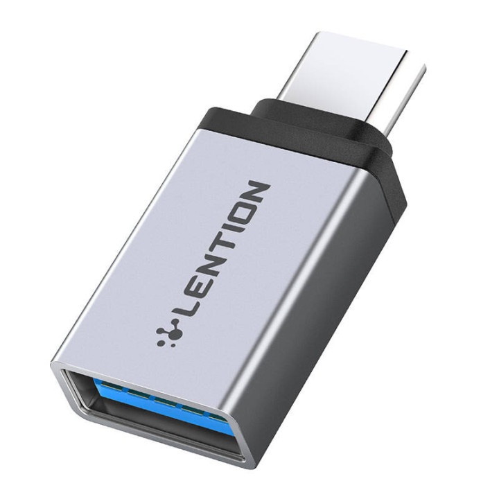 Адаптер USB-C — USB 3.0 Lention (серебристый)