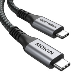 Kabel USB-C MOKiN 1,2 m 100 W PD USB4 40 Gbit/s (schwarz)