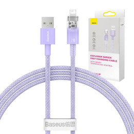 Schnellladekabel Baseus USB-A auf Lightning Explorer Serie 1 m 2,4 A (lila)