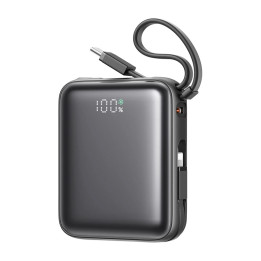 Joyroom Mini PowerBank JR-PBF27 22,5 W mit Doppelkabel 10000 mAh (schwarz)