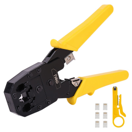 Zaciskarka Ethernet 4/6/8P RJ45/RJ14/RJ12/RJ9 Deli Tools EDL2468 (żółta)