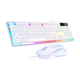 Juego de teclado + mouse con cable MageGee K1 (blanco) (QWERTY)