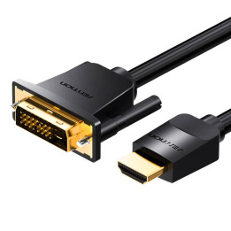HDMI to DVI (24+1) Cable Vention ABFBH 2m, 4K 60Hz/ 1080P 60Hz (black)