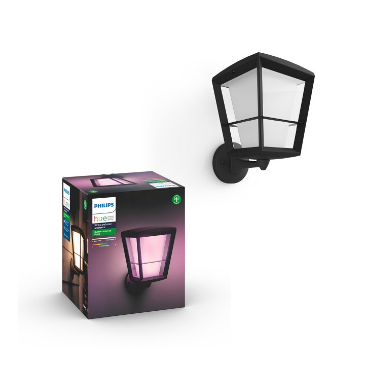 Philips Hue Econic RGBW wall lamp up black