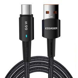 USB-zu-USB-C-Kabel, Essager, EXCT-CGA01, 66 W, 2 m (schwarz)