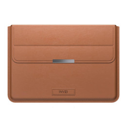 Funda / Funda de Cuero INVZI con Función de Soporte para MacBook Pro/Air 15"/16" (Marrón)