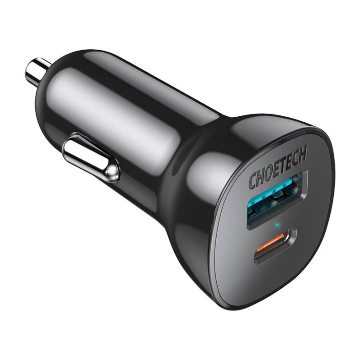 Choetech 38W QC3.0+PD20W Autoladegerät (schwarz)