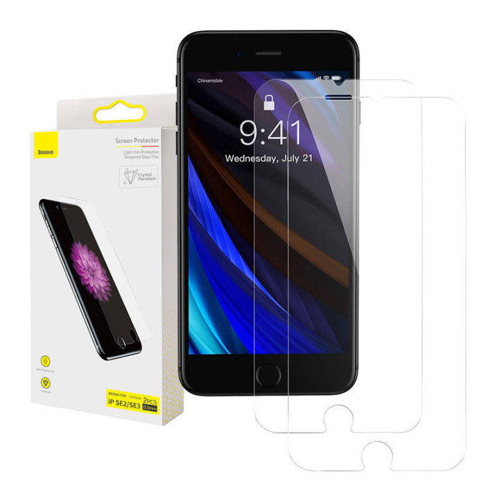 Gehärtetes Glas 0,3 mm Baseus für iPhone SE 2 / iPhone SE 3