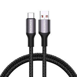 Schnellladekabel Rocoren USB-A auf USB-C Retro Series 2m 3A (grau)