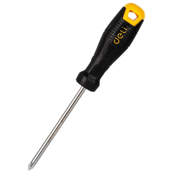 Отвертка Philips PH2x100mm Deli Tools EDL626100 (черная)